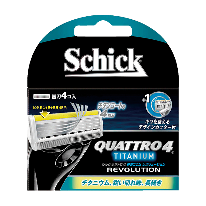 シック|クアトロ4 チタニウム レボリューション 替刃 (4コ入) シック|クアトロ4 チタニウム レボリューション 替刃 (4コ入)